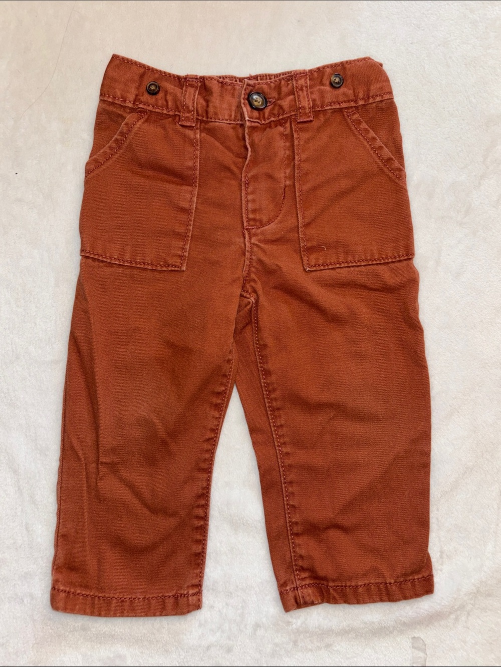 Carters 12 month Kids Rust Brown Pull-On Jogger Pants 100% cotton